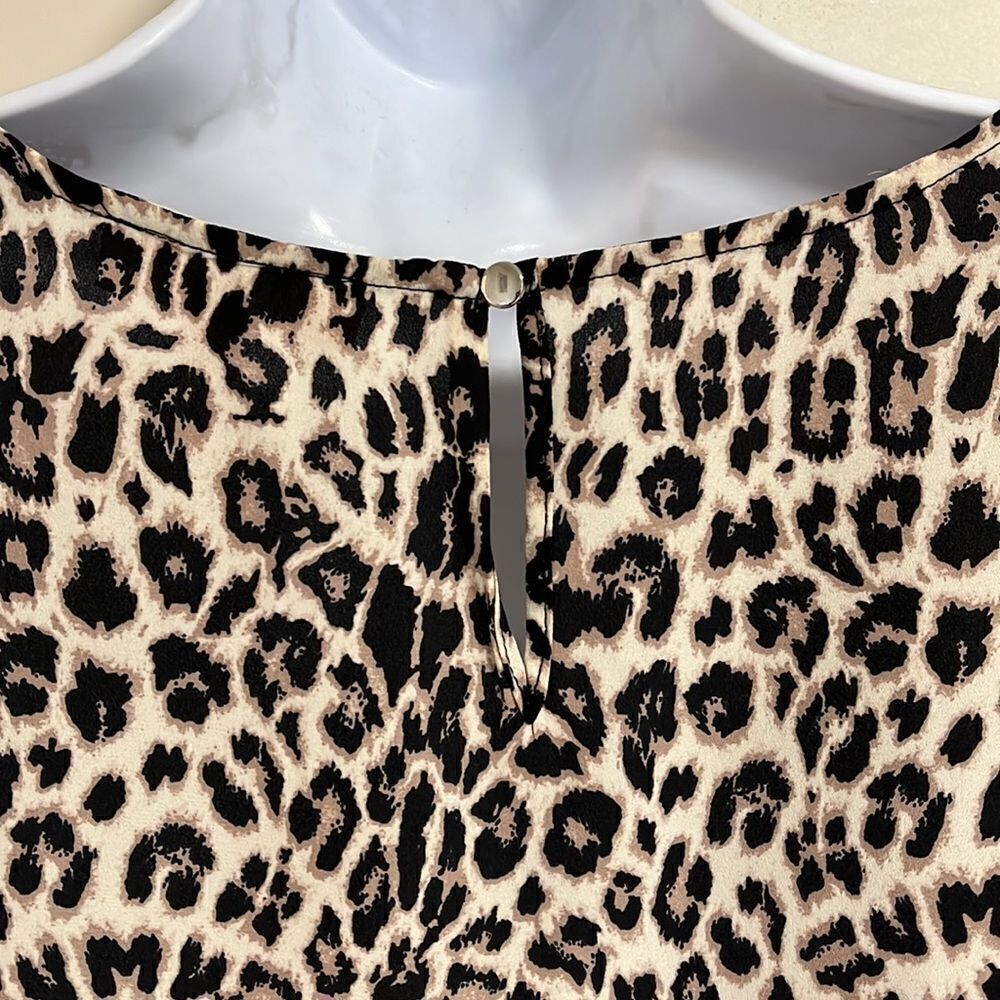 Womens PHILOSOPHY Leopard Print Short Sleeved Blouse Size Small - Picture 4 of 6